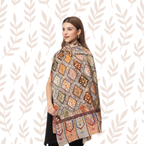 A beautifully detailed Kalamkari fabric featuring intricate floral and mythological motifs, hand-painted and block-printed in earthy tones. The craftsmanship highlights traditional Indian artistry and cultural richness.