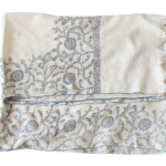 White Pashmina Stole with Sozni Embroidery (70×100 cm)